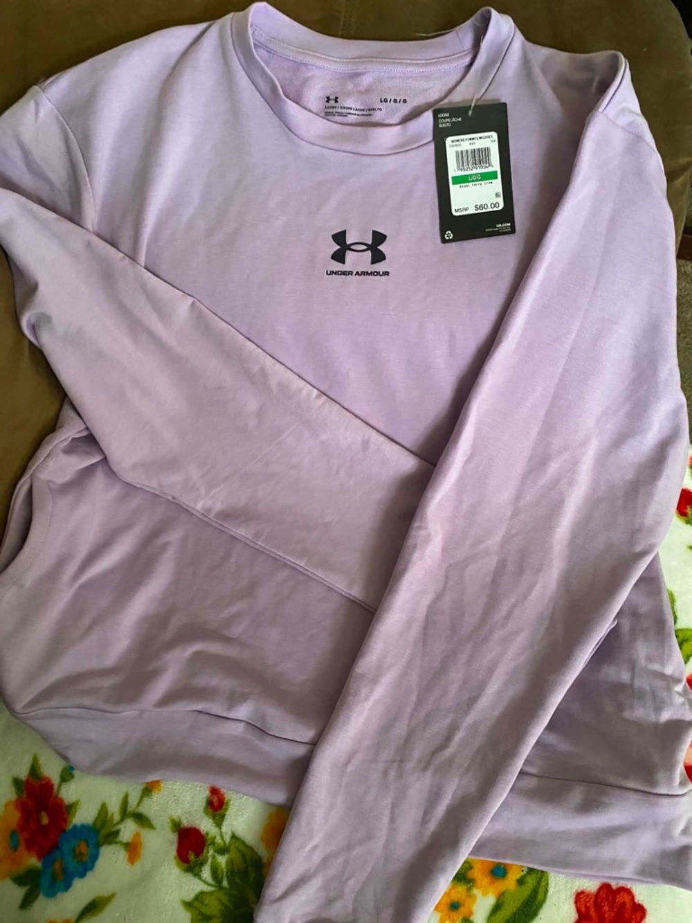 Under Armour Lilac Long Sleeve Crewneck Sweatshirt